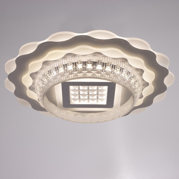 Люстра с ПДУ 1992/1 LED 130Вт 3000-6000К диммер белый 50х50х8 см BayerLux - Фото 1