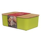 Хлебница Oursson, 29.6×19.6×11 см, с разделочной доской, зелёная - фото 298672707