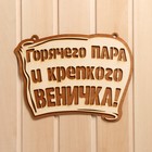 Табличка для бани " Горячего пара и крепкого веничка" 28х21 см - фото 9620566