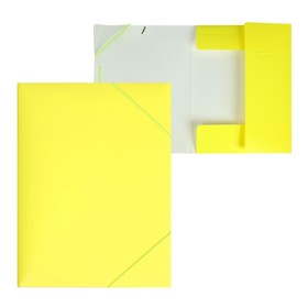 Папка на резинке А4, 500 мкм, Calligrata 'Neon', корешок 30 мм, неоновая, жёлтая