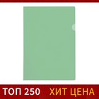 Папка-уголок А4, 100 мкм, Calligrata, эконом, прозрачная, зеленая (комплект 20 шт) - фото 21515315