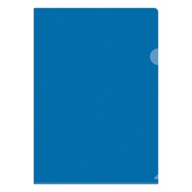 Папка-уголок А4, 150 мкм, Calligrata, прозрачная, синяя (комплект 20 шт)