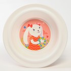 Детская тарелка на присоске, с розовым декором - фото 9620900
