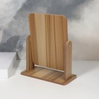 Зеркало настольное BAMBOO, зеркальная поверхность 17.5×12.5 см, бежевое - Фото 5