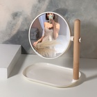 Зеркало с подставкой, с увеличением х2, двустороннее, 20×25×15.5 см, (d=14.5 см), белое - Фото 3