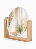 Зеркало настольное BAMBOO, с увеличением х2, двустороннее, 18×20.8 см, (14.2×17.6 см), бамбуковое - Фото 1