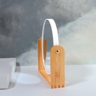 Зеркало настольное BAMBOO, с увеличением х2, двустороннее, 18×20.8 см, (14.2×17.6 см), бамбуковое - Фото 4