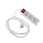 Удлинитель Luazon Lighting, 3 розетки, 1.8 м, 10 А, 2200 Вт, 3×0.75 мм2, с заземлением, с выключателем, белый - Фото 2
