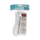 Удлинитель Luazon Lighting, 3 розетки, 1.8 м, 10 А, 2200 Вт, 3×0.75 мм2, с заземлением, с выключателем, белый - Фото 6