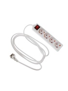 Удлинитель Luazon Lighting, 4 розетки, 3 м, 10 А, 2200 Вт, 3×0.75 мм2, с заземлением, с выключателем, - Фото 3