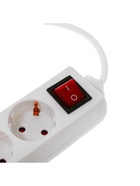 Удлинитель Luazon Lighting, 4 розетки, 3 м, 10 А, 2200 Вт, 3×0.75 мм2, с заземлением, с выключателем, - Фото 4