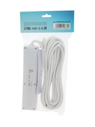 Удлинитель Luazon Lighting, 4 розетки, 7 м, 10 А, 2200 Вт, 3×0.75 мм2, с заземлением, с выключателем, белый - Фото 5