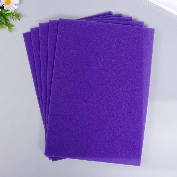 Поролон для творчества "Фиолетовый" толщина 0,5 см 21х30 см - Фото 1