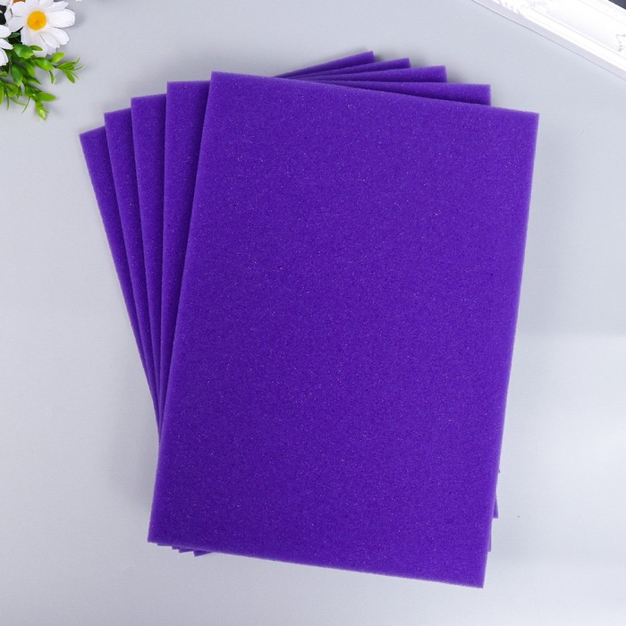 Поролон для творчества "Фиолетовый" толщина 1 см 21х30 см - Фото 1