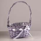 Набор корзин плетеных, 2 шт, 32x22x15x44 см, сиреневый - фото 24533173