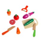Игровой набор овощей, с ножом и чисткой - фото 9621254