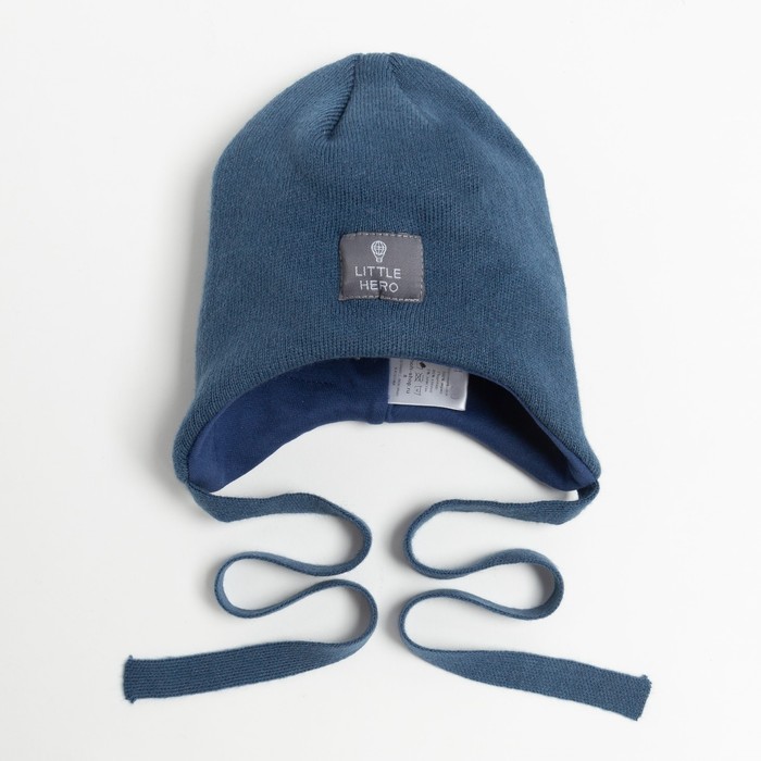 Шапка для мальчика, цвет индиго, размер 50-54 - Фото 1