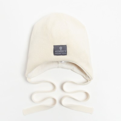 Шапка «Мамина принцесса» для девочки, цвет молочный, размер 46-50