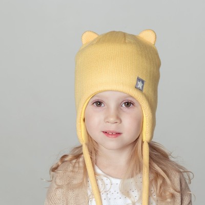 Шапка детская, жёлтая, размер 50-54
