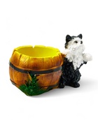 Декоративное кашпо для цветов «Котёнок с бочкой», 500 мл, 23×14×15 см, гипс - Фото 2