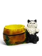 Фигурное кашпо "Котенок с бочкой" 23х14х15см 871813 - фото 319836771