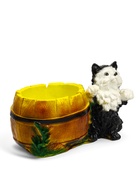 Фигурное кашпо "Котенок с бочкой" 23х14х15см 871813 - фото 319836766