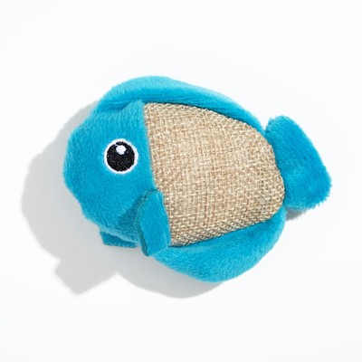 Мягкая игрушка для кошек, «Рыбка, с кошачьей мятой, голубая