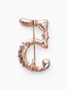 Брошь «Школа» пятёрка, белая в розовом золоте - Фото 3