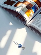 Булавка-оберег «Защита души, тела и духа», 2.2 см, бело-синяя в серебре (комплект 3 шт) - фото 50170340