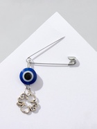 Булавка-оберег «Защита души, тела и духа», 2.2 см, бело-синяя в серебре (комплект 3 шт) - фото 50170342