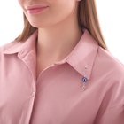 Булавка-оберег «Защита на дороге», крестик, 2.2 см, бело-синяя в серебре - Фото 6