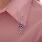 Булавка-оберег «Защита на дороге», крестик, 2.2 см, бело-синяя в серебре - Фото 7