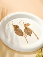 Серьги висячие «Листья» осень, цвет золото, 10.5 см - Фото 4