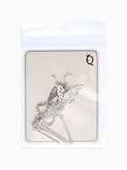 Серьги висячие со стразами «Бабочки» нити, цвет белый в серебре, 9 см 7461966