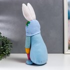 Кукла интерьерная "Гном в шапке с зайчьими ушами, с мешком" голубой 40х14 см - Фото 4