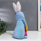 Кукла интерьерная "Гном в шапке с зайчьими ушами, с мешком" голубой 40х14 см - фото 6558998
