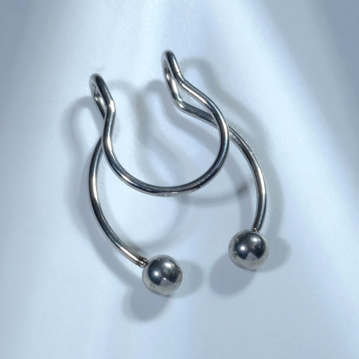 Пирсинг в нос (фейк для септума) «Шарики», набор 5 шт., L=12 мм, цвет серебро - Фото 1