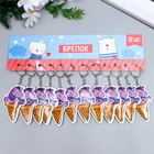 Брелок ПВХ "Единорог в рожке мороженого" мягкий 7х4,5 см (комплект 12 шт) - фото 21516065