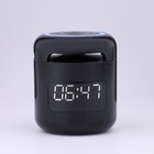 Часы - будильник электронные настольные: колонка, bluetooth, tf-карта, 7.6 х 8.8 см, USB - фото 6559037