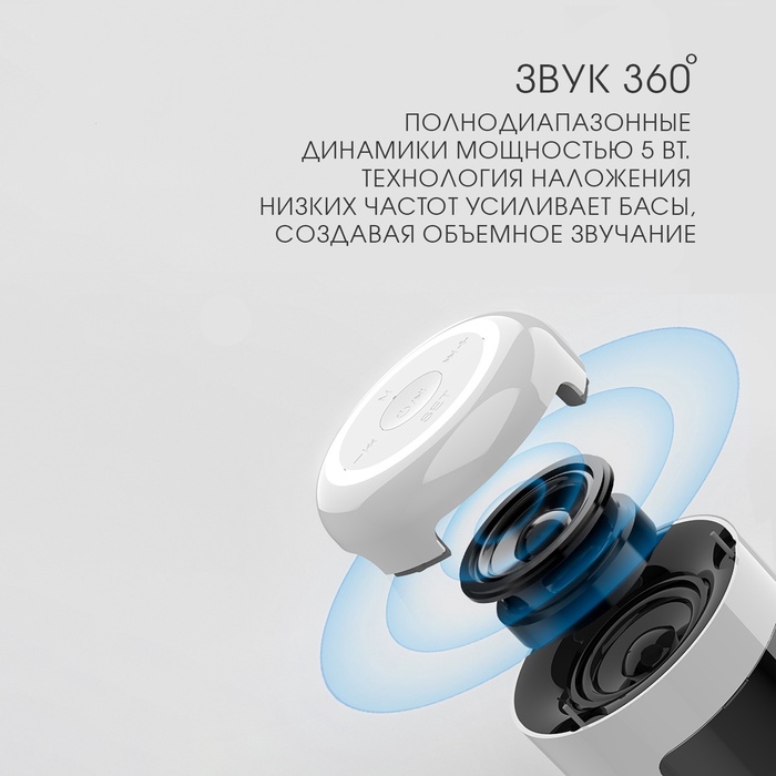 Часы - будильник электронные настольные: колонка, bluetooth, tf-карта, 7.6 х 8.8 см, USB - фото 51682213