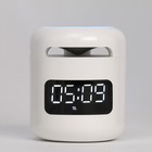 Часы - будильник электронные настольные: колонка, bluetooth, tf-карта, 8.5 х 7.5 см, USB - фото 295506267