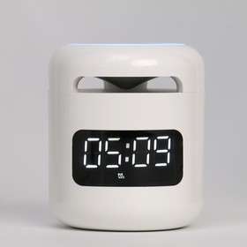Часы настольные электронные, белая индикация, колонка, 8.5 х 7.5 х 7.5 см
