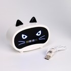 Часы - будильник электронные "Кошка" настольные: колонка, bluetooth, tf-карта, 11.5 см, USB - фото 6559045