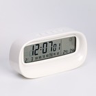 Часы - будильник электронные настольные c термометром, гигрометром, 7 х 14.5 см, 2ААА - фото 7781601