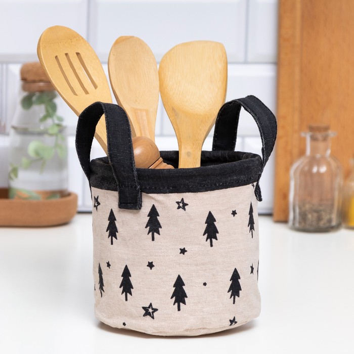 Корзинка текстильная «Этель» Warm winte, 12×14 см - Фото 1