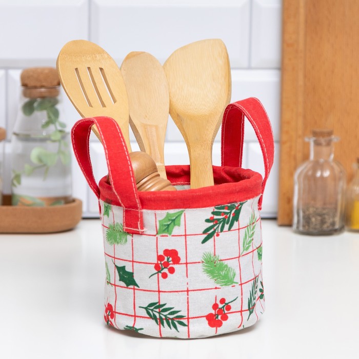 Текстильная корзинка «Этель» Xmas, 12×14 см - Фото 1