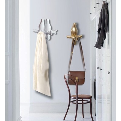 Декор настенный с вешалкой TAKE IT EASY «Голубь», панно, 10.5×7 см, белый