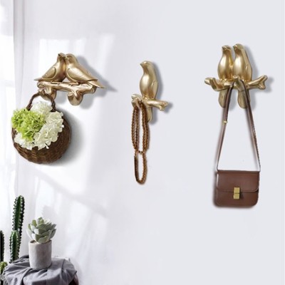 Декор настенный с вешалкой TAKE IT EASY «Голубь», панно, 10.5×7 см, золото