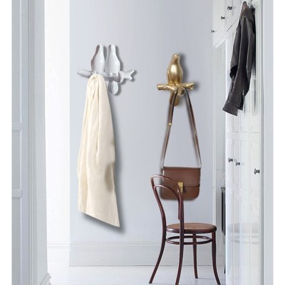 Декор настенный с вешалкой TAKE IT EASY «Голубки», панно, 10.5×7 см, белый