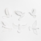 Набор настенный декор, панно TAKE IT EASY «Птички», 6 шт., белый, 14×23.5×6 см - Фото 4